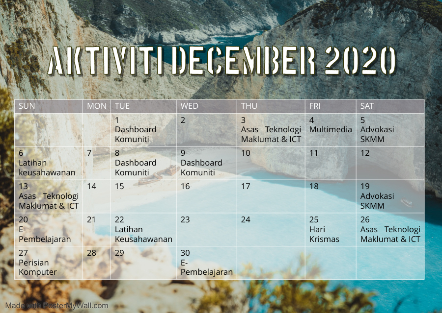 jadual aktiviti dec 2020